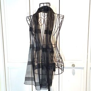 Black Sheer Scarf Wrap Vintage